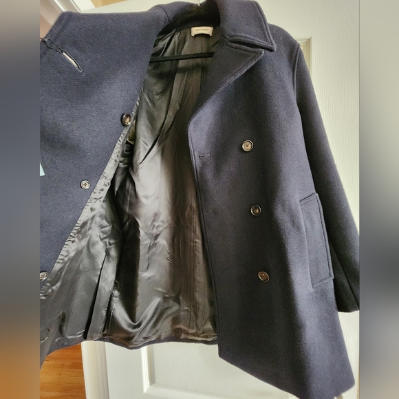 There Was One double-breasted notched-collar peacoat( oversize, navy color ) - Picture 7 of 12
